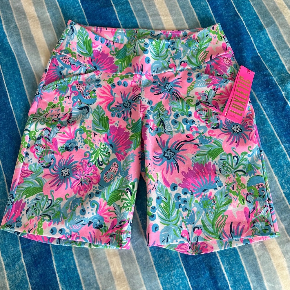 Lilly Pulitzer Luxletic Reid Shorts Mandevilla Baby Paradise Petals size 4 NWT